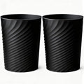 HOLTPHILI Bathroom Trash Can 1.8 Gallon Small Waste Basket Garbage Can for Bedroom Office Kitchen, 2 Pcak Black