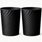 HOLTPHILI Bathroom Trash Can 1.8 Gallon Small Waste Basket Garbage Can for Bedroom Office Kitchen, 2 Pcak Black