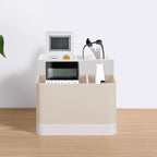 Poeland Desktop Storage Organizer Pencil Card Holder Box Container for Desk, Office Supplies, Vanity Table Tan