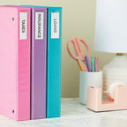 Juvale Clear Vinyl Binder Spine Label Pockets - Adhesive Label Pockets for Binders - Vinyl Sleeves for File Organizers - Clear Sleeves & Cardstock Inserts - 120 Holders & 126 Inserts, 1x3in