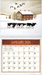 Lang Cows Cows Cows 2026 Wall Calendar – 13.4" × 12", 12-Month Calendar with Stapled Binding, Linen-Embossed Art by Lowell Herrero, Whimsical Farm Animal Imagery