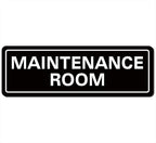 Maintenance Room Sign, Premium Durable Acrylic Material, Super Strong Adhesive, Quick Installation, Suitable for Your Home and Business (9 × 3 Inches, Black)