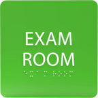 ADA CENTRAL SIGNS - 6" X6" Exam Room Sign - ADA Compliant Tactile Graphics Grade 2 Braille Text Acrylic Wall Signs - Educational Institution Directional Assistance Test Center Door Sign for Schools