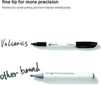 Volcanics Black Dry Erase Markers Low Odor Fine Whiteboard Markers Thin Box of 30