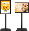 STANDNEE Heavy-duty Poster Stand Holder 11"x 17" Pedestal Floor Standing Sign Holder Vertical and Horizontal View Sign Display, PVC Magnetic Frame, Black