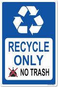 Locmorly Aluminum Sign, Recycle Only No Trash Sign, 12x16 Inch, Metal Recycle Signs Decorative for Indoor or Outdoor