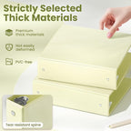 SUNEE 3 Ring Binder 2 Inch 1 Pack, Clear View Binder Three Ring PVC-Free (Fit 8.5x11 Inches) for School or Office Supplies, Light Yellow