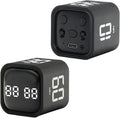 Productivity Timer Flip Gravity Sensor Cube Timer Countdown & Countup,Mute & Vibrate & Sound，5/10/30/60min & Custom Timing, Perfect for ADHD,Work,Learning,Kitchen Cooking (2 Black)