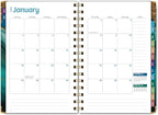 HARDCOVER 2026 Planner, 5.5"x8": 14 Months (November 2025 - December 2026), Daily Weekly Monthly Planner, Yearly Agenda, Bookmark, Pocket Folder and Sticky Note Set (Teal Gold Marble)