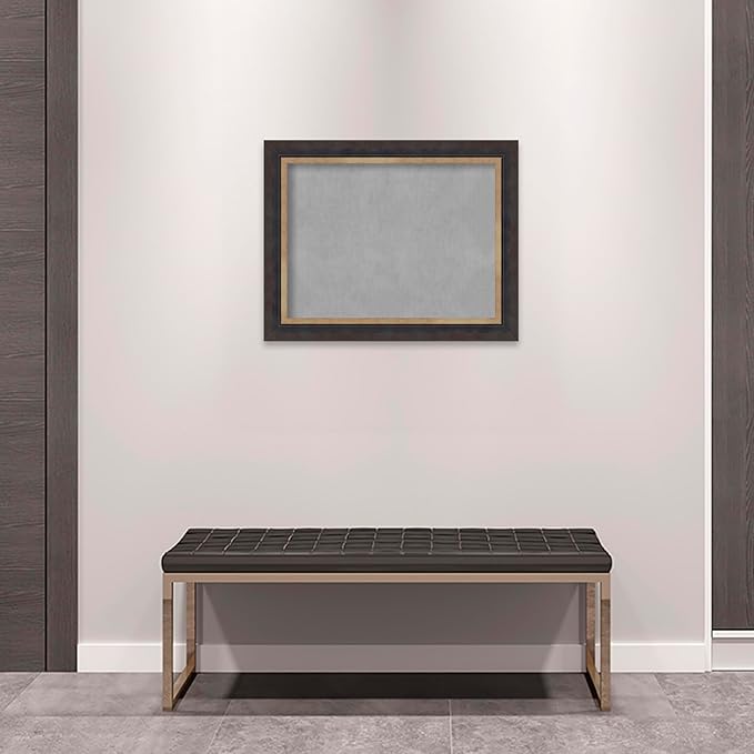 Amanti Art Black Framed Magnetic Board 23x29 Medium Vision Board for use with Magnets, 100% Metal Sheet to Display Items as Office Decor or for Home Organization in mudroom, Kitchen or Kids Room
