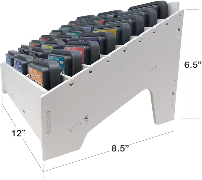 Pixiss Ink Pad Storage Holder and Stamp Pad Storage for Distress Oxide Ink and Others Sits Horizontal or Vertical - Stores 24 Ink Pads Craft Storage Organizer