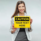 Custom OSHA Style Caution Sign 10" x 14" Adhesive Vinyl Sign, Customizable "Your Text Here", by AccuformNMC Made in USA