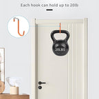 FYY Over The Door Hooks, 4 Pack Door Hangers Hooks with Rubber Prevent Scratches Heavy Duty Organizer Hooks for Living Room, Bathroom, Bedroom, Kitchen Hanging Clothes Towels Hats Coats Bags Orange