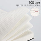 EMSHOI Meeting Notebook for Work with Sticky Tabs - 240 Pages, A4 Size Project Planner, PU Leather Meeting Agenda/Minutes Organizer for Women Men, Note Taking, Office & Business, 8.3"x11.7", Black