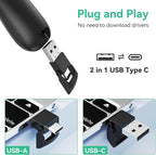 Clicker PowerPoint Presentation Wireless Presenter Remote, Green Laser Pointer for Computer Clickers, USB C A Project Power Point PPT Clicker for Mac Laptop Office, Slideshow Google Slide Advancer