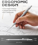 Nicpro 4 Pack Mechanical Pencil 0.5 mm with Case, MB1000 Metal Mechanical Pencil Set with 6 Tube HB #2 Lead Refill 0.5mm, 3PCS 4B Eraser, 9 Cap Eraser for Artist Drafting Writing, Sketching, Drawing