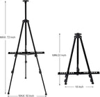 T-SIGN 72 Inches Tall Folding Easel Stand for Display, Aluminum Metal Tripod Art Easel Adjustable Height from 22-72 - Instant Poster Easels for Painting Canvas - Floor Standing Easel (Pack of 2)