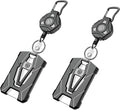 Oaridey 2 Packs Retractable Badge Holders, Heavy Duty Retractable Keychain with Tactical ID Card Holder (Holds 6 Cards) - 31.5”Badge Reel Key Chain