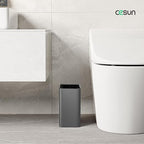 Cesun Small Bathroom Trash Can, 2.1 Gallons, Open-Top, Gray Metal, Stainless Steel, Modern, Ideal for Bathroom, Bedroom, Home Office,Toilet, Rv,Near Desk, Under Sink