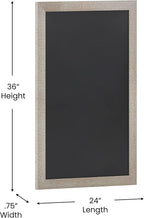 HBCY Creations 24" X 36" Weathered Lightwash Solid Wood Frame Wall Chalkboard, Magnetic Surface, Home Décor, Restaurant & Café Menus, Blackboard, Includes Chalk, Eraser & Hanging Hardware