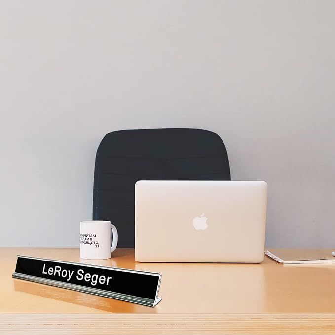 Personalized Name Plate With Wall Or Desk Holder Customized Engraving Sign 1x8