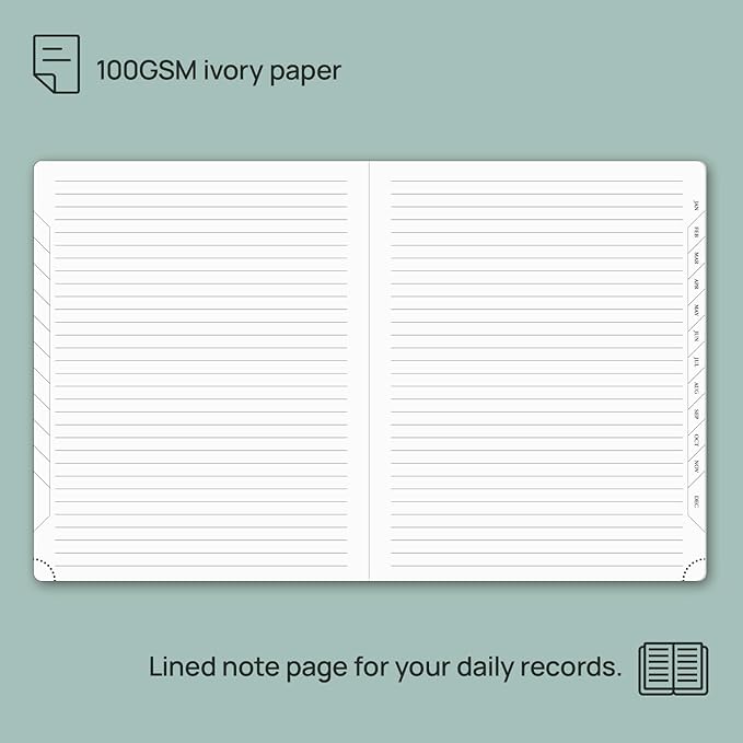 POPRUN 2025-2026 Monthly Planner (B5 8" X 10"), 18-Month Calendar Book (Jul.25 - Dec.26) with Monthly Tabs, Hardcover, Inner Pocket, 100GSM Thick Paper - Black