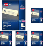 Avery Printable Tent Cards, 3.5" x 11", Ivory with Embossed Border, 50 Blank Place Cards for Laser or Inkjet Printers (5915) (Pack of 5)