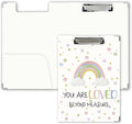 FTKBGHY Rainbow Christian Clipboard with Storage, You are Loved Beyond Measure Religious Metal Clipboard for Kids Nurses Teachers Students School Office Desk Accessories, 12.4x9.25 Inch
