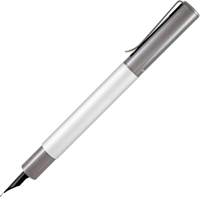 Monteverde USA Ritma Fountain Pen in Silver – Stub Nib, Calligraphy JoWo Stainless Steel, Refillable Ink Cartridge/Converter – Perfect for Artists & Calligraphers