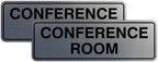 Standard Conference Room Sign - Silver - Medium 2 Pack