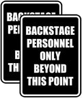 Portrait Round Backstage Personnel Only Beyond This Point Door or Wall Sign Easy Installation | Music | Concert | Festivals Sign (Black) - Medium (2 Pack)