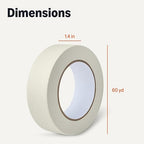 Amazon Basics Multi-Surface Masking Tape, 1.41 inches x 60 Yards, 1 Roll, White