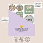 Large Name Labels for Kids (33) - Custom Stickers for Daycare and School Supplies - Durable, Waterproof Stickers for Water Bottles, Lunch Boxes, and More with Unique Designs - Forest Animals