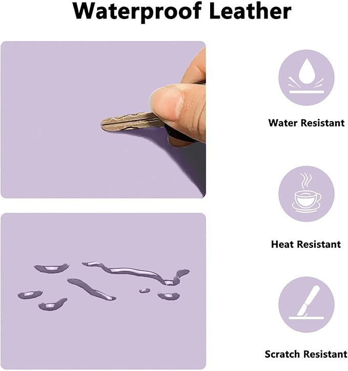 PU Leather Desk Pad Protector Gaming Mouse Pad Non Slip Desk Mat for Keyboard and Mouse Waterproof Desk Writing Pad for Office and Home Desk Accessories(Purple, 31.5 * 15.7)