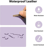 PU Leather Desk Pad Protector Gaming Mouse Pad Non Slip Desk Mat for Keyboard and Mouse Waterproof Desk Writing Pad for Office and Home Desk Accessories(Purple, 35.4 * 17.7)