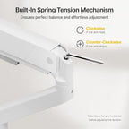 monTEK Single Monitor Arm with USB for Max 45 Inch Ultrawide Screens Adjustable Monitor Desk Mount Holds 35 Lbs Cable Management with C Clamp/Grommet Desk Mount, VESA 75/100mm, MA1007UCWH