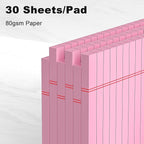AILZFEI 6pcs Small Note Pad 5x8 College Ruled Pink Legal Pads Paper Notepads 6 Pack Study Back Writing Pads 5 x 8 Legal Pads Perforated Narrow Ruled Pads of Paper Pink