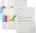 INDKOPVA Plastic Report Covers with Swing Clip, 20Pcs File Folders Letter A4 Sheet Size, Clear Front Report Covers for Documents Presentation Resume Office School Home Organizer Binder (Color, 20PCS）