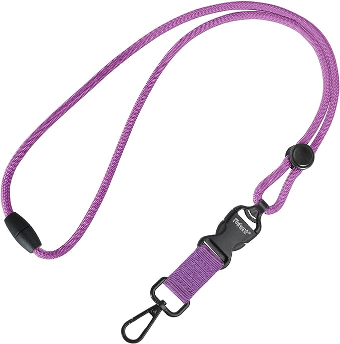 Fishent Breakaway Neck Lanyards for ID Badges, Adjustable Durable Heavy Duty Lanyard with Detachable Buckle for Keys Holder (Dark Violet)