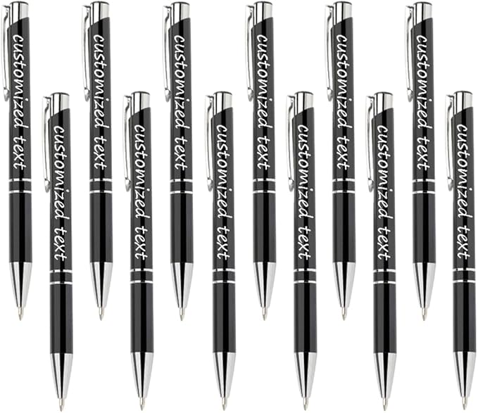 Yucold Customized ballpoint pens in bulk, personalized ballpoint pens with free engraving, for use in companies, enterprises, graduation anniversaries (Black,390)