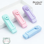 M&G 4 Pcs Cute Erasers for Kids Sliding Retractable Pencil Erasers, Push Pull Design Cute Erasers Stationery Supplies for Kids Back to School Supplies for Office
