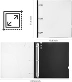 WOT I 1 Inch Telescoping 3 Ring Binder, Expandable Flexible Binder with Customizable Front Cover & Clear Catalog Pocket, Holds 225 Sheets, School Office Supplies, White