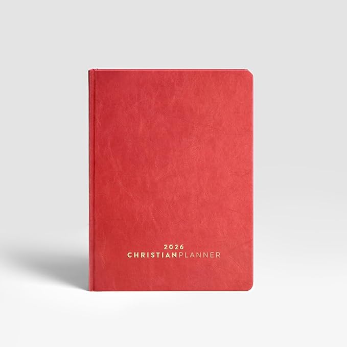 Christian Planner 2026 Daily Planner - Faith Based Monthly and Weekly Planner, Vision Board, and Habit Tracker - 2026 Calendar, Personal Organizer and Devotional Journal (Hardcover, Cherry)