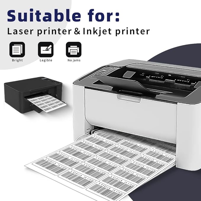 POLYSELLS 1" x2-5/8 Self Adhesive Address Labels, 30UP Blank Shipping Labels, FUSKU, FBA Mailing Labels for Inkjet and Laser Printer, 7500 Sticker Labels (250 Sheets), 30 Labels per Sheet