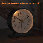 4.5"Retro Analog Alarm Clock,Vintage decor , Super Silent Non Ticking Small Clock with Manual Light, Snooze, Battery Operated, for Bedroom, Living Room, Office,Nightstand, Bedside, Desk ,Table(Black)