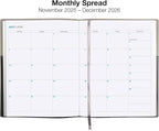 2026 Planner Calendar, 8"x10" : Includes 14 Months (November 2025 - December 2026) / 2026 Weekly Planner/Weekly Agenda/Monthly Calendar Organizer (Gray/Black)