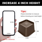 MXMZHXU Bed Risers 2 inch, 3 inch, 4 inch, 6 inch or 8 inch Heavy Duty Furniture Risers, Up to 6000 Lbs L Shaped Design Bed Lifts Blocks for Couch Desk Sofa Table (Dark Brown 4 Pack, 4 Inch)