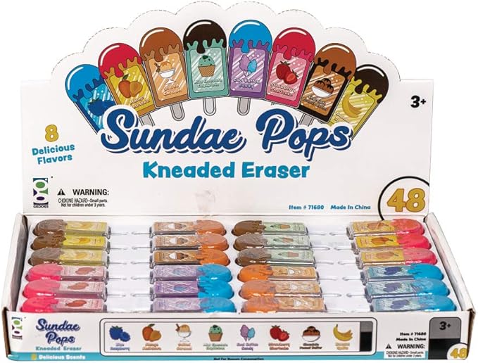 Raymond Geddes Sunday Pops Kneadable Erasers, 48 Count (Pack of 12)
