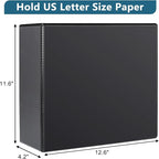 CIXILDTS 4" 3 Ring Binder, Standard 4-Inch Slant-D Ring Binder Fit Letter Size Paper, Presentation View Binders, 2 Packs, Black