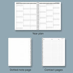 POPRUN 2026 Planner Weekly Notebook Calendar (Jan-Dec), Large Size 8.5'' x 10.5'' - Agenda 2026 Appointment Book with Monthly Tabs, Inner Pocket, Spiral Soft Cover, 100 GSM - Lilac